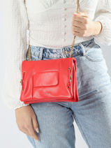 Cross Body Tas Billie Leder Lancel Rood billie A12765-vue-porte