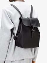 Bucket Backpack - Rugzak 1 Compartiment Rains Zwart city 13040-vue-porte
