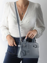 Handtas S Emilie Leder Le tanneur Blauw emily TEMI1600-vue-porte