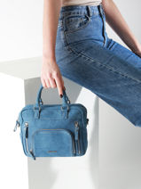 Cross Body Tas Denim Katoen Nat et nin Blauw denim DE-vue-porte