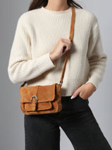 Cross Body Tas Jenny Leder Pieces Bruin jenny 17160093-vue-porte