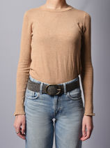 Damesriem Leder Pieces Grijs laura 17125486-vue-porte