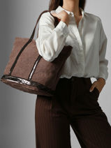 Handtas Cabas Lin Vanessa bruno Bruin cabas lin 31V40378-vue-porte