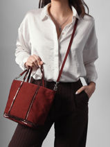 Handtas Le Cabas Pailletten Vanessa bruno Rood cabas 1V40435-vue-porte