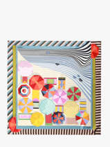 Zijden Sjaal Lancel Plage 90x90cm Lancel Veelkleurig charms A14130