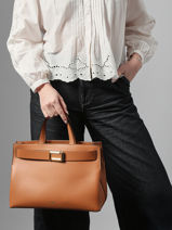 Handtas M Ang�le Leder Lancel Bruin angele A14017-vue-porte