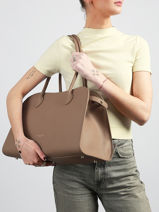 Schoudertas Donna Hopper Leder Lancaster Bruin donna hopper 122-vue-porte