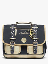 Boekentas 2 Compartimenten Cameleon Blauw vintage fantasy PBVGCA38