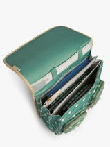 Boekentas Op Wieltjes 3 Compartimenten Cameleon Groen vintage fantasy PBVGCR41-vue-porte