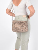 Cross Body Tas Felizia Leder Pieces Groen felizia 17116819-vue-porte