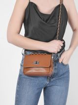 Cross Body Tas Caviar Leder Milano Bruin caviar CA21122-vue-porte