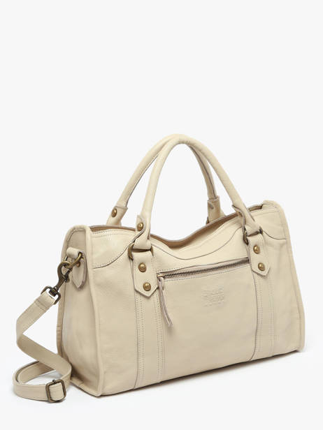 Handtas Cow Leder Basilic pepper Beige cow BCOW22 ander zicht 2