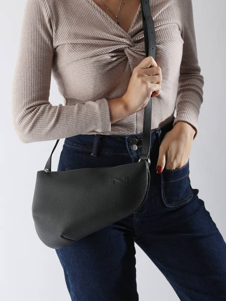 Cross Body Tas Large City Perle Leder Nathan baume Zwart n city 1 ander zicht 1