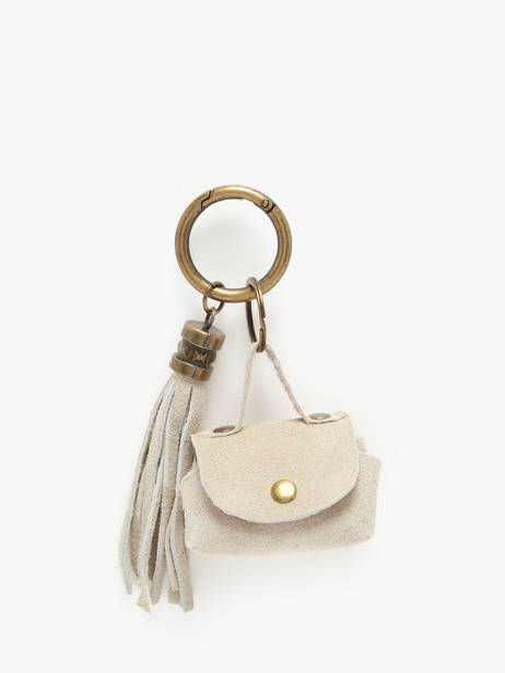 Sleutelhanger Leder Milano Beige velvet VE24112