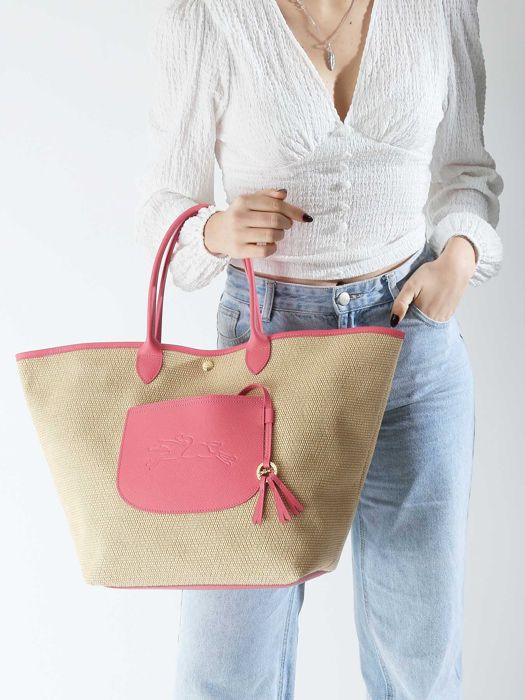 Longchamp New le panier pliage Schoudertas Roze