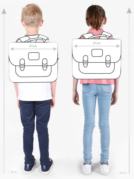 Boekentas Kinderen 3 Compartimenten Cameleon Roze vintage fantasy CA41 ander zicht 1