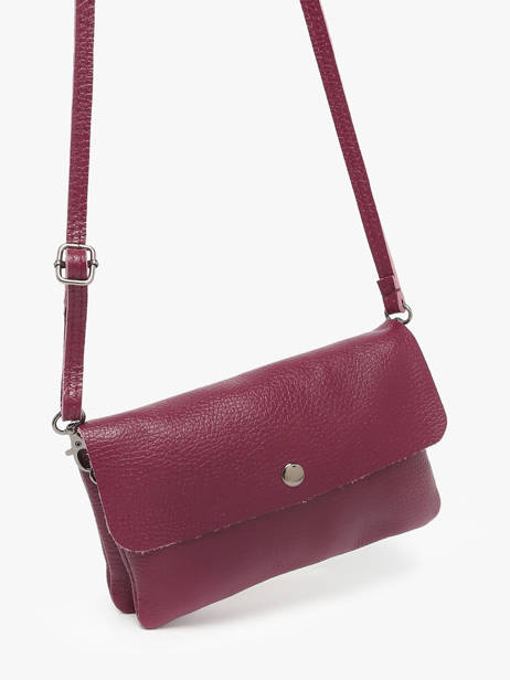 Cross Body Tas Caviar Leder Milano Rood caviar CA23067 ander zicht 2