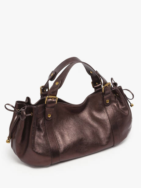 Schoudertas Gun Metal Leder Gerard darel Bruin gun metal DCS01446 ander zicht 2