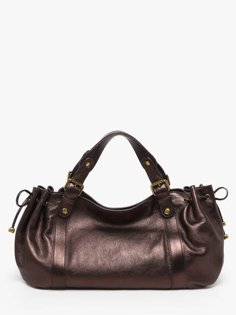 Schoudertas Gun Metal Leder Gerard darel Bruin gun metal DCS01446 ander zicht 4