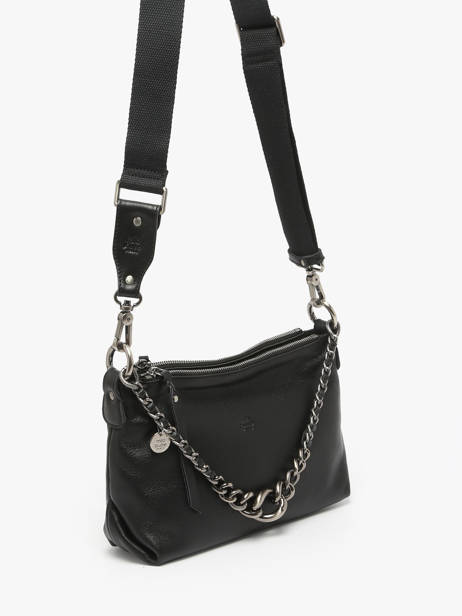 Cross Body Tas Vintage Leder Mila louise Zwart vintage 3864C ander zicht 2