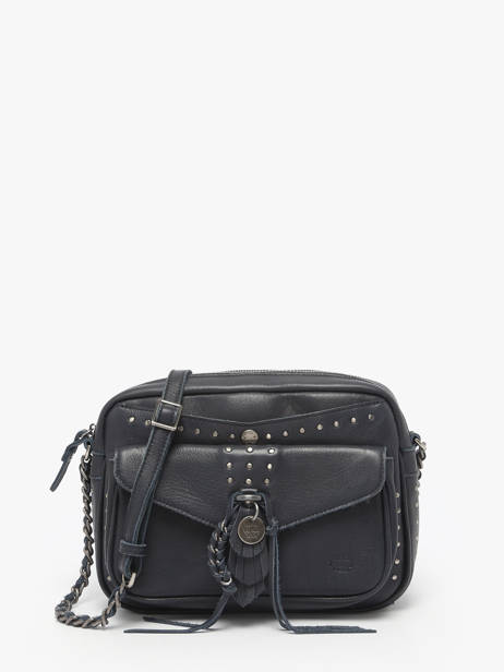 Cross Body Tas Vintage Leder Mila louise Blauw vintage 3327CL