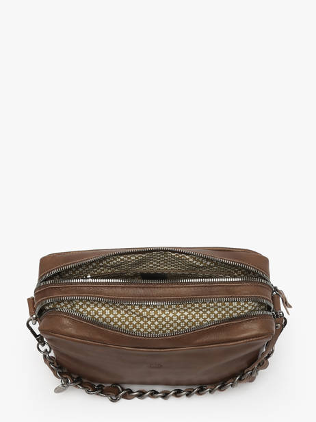 Cross Body Tas Vintage Leder Mila louise Bruin vintage 23673LC ander zicht 3