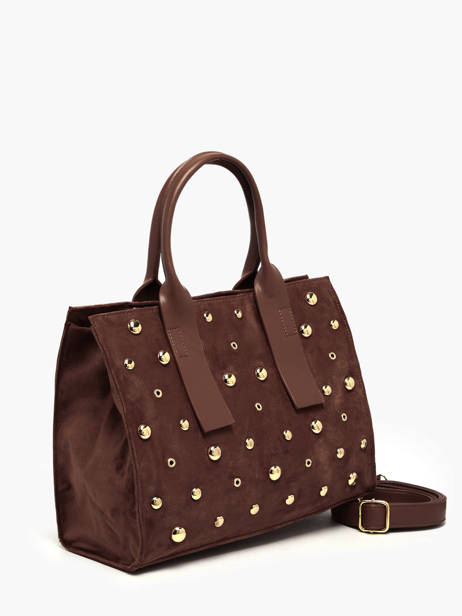 Handtas A4 Formaat Stud David jones Bruin stud CM7868 ander zicht 2
