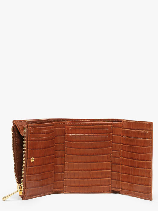 Longchamp Longchamp pocket croco Portefeuille Bruin