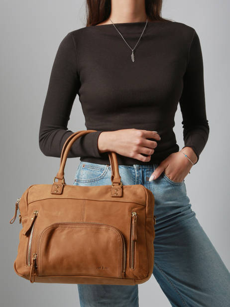 Handtas Vintage Leder Nat et nin Bruin vintage MACY ander zicht 1