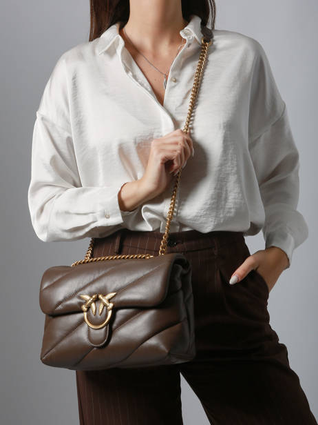 Cross Body Tas Love Bag Puff Leder Pinko Bruin love bag puff A0F2 ander zicht 1