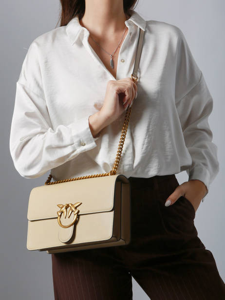 Cross Body Tas Love Bag Icon Leder Pinko Beige love bag icon A0F1 ander zicht 1