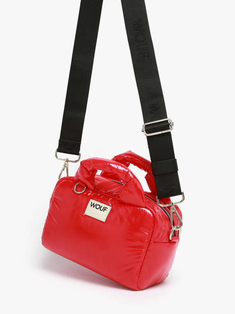 Cross Body Tas Glossy Gerecycleerd Polyester Wouf Rood glossy BB250026 ander zicht 2