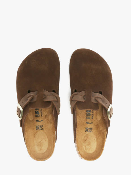 Slippers Uit Leder Birkenstock Bruin women 1031716 ander zicht 3