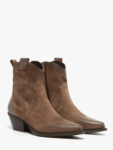 Santiago Laarzen Met Hak Tronchetti Texani Uit Leder Metisse Bruin women DX380 ander zicht 1