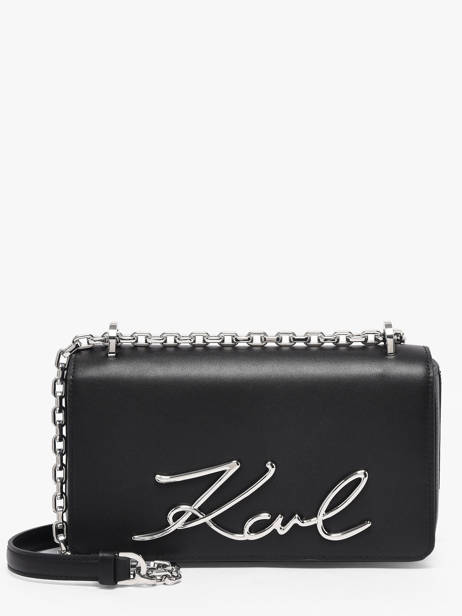 Cross Body Tas K Signature Leder Karl lagerfeld Zwart k signature B1W30046