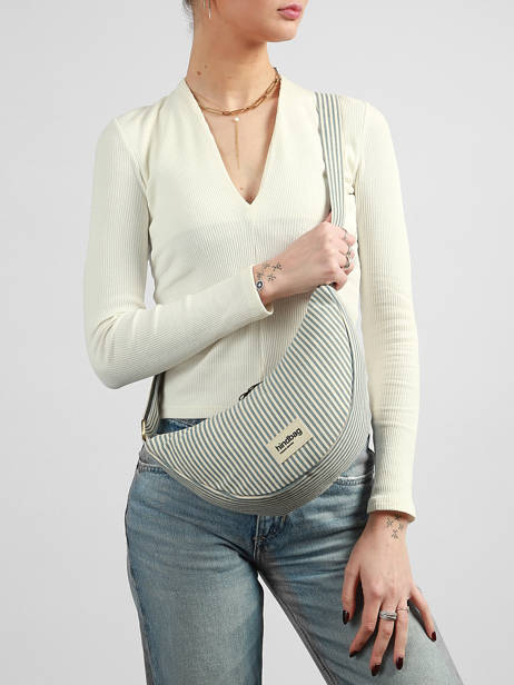 Cross Body Tas Rayures Katoen Hindbag Blauw rayures RA ander zicht 1