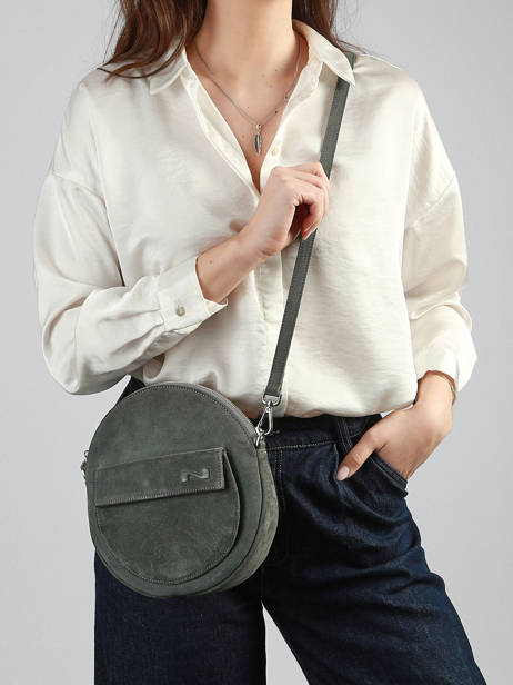 Cross Body Tas Dorine Suède Leder Nathan baume Groen nathan I-FINE1 ander zicht 1