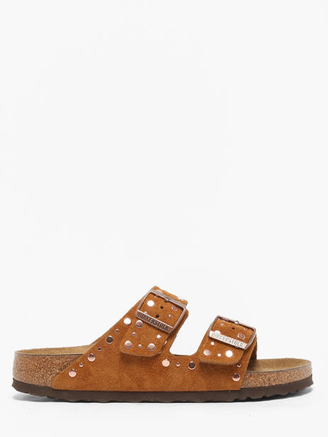 Slippers Uit Leder Birkenstock Bruin women 1031731