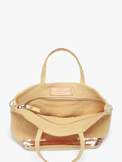 Cross Body Tas Baby Cabas Linnen Vanessa bruno Geel cabas lin 31V40410 ander zicht 3