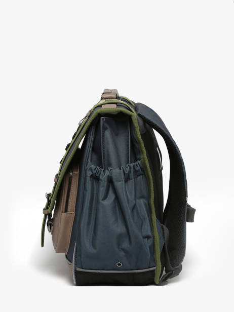 Boekentas 3 Compartimenten Cameleon Blauw vintage urban PBVBCA41 ander zicht 2