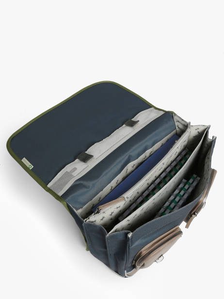 Boekentas 3 Compartimenten Cameleon Blauw vintage urban PBVBCA41 ander zicht 3