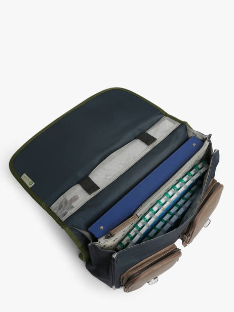 Boekentas 2 Compartimenten Cameleon Blauw vintage urban PBVBCA38 ander zicht 3