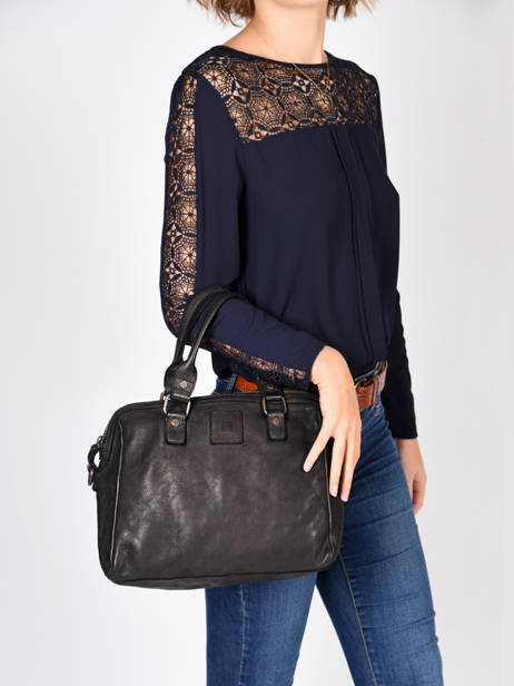 Handtas Heritage Leder Biba Zwart heritage BT1 ander zicht 2